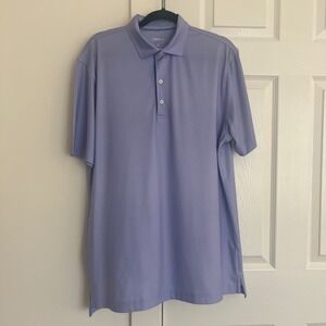 Johnnie-O Mens Performance Polo Shirt Medium Purple Check Short Sleeve Golf